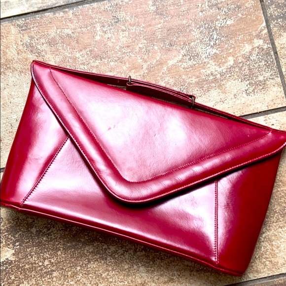 🎉HP🎉Vintage Red Leather Mam’selle Clutch - Picture 9 of 9
